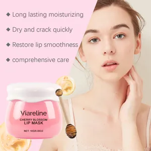 VIARELINE Kirschblüten Lippenmaske 10g, langanhaltende feuchtigkeitsspendende Lippenpflege.