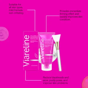 Mascarilla peel-off de colágeno y niacinamida con brocha, purifica poros y reafirma 75g