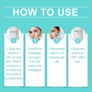 Guide d'utilisation étape par étape et instructions pour l'appareil de massage facial.