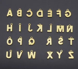 Gold letter charms alphabet pendant DIY jewelry making accessories for custom bracelet necklace