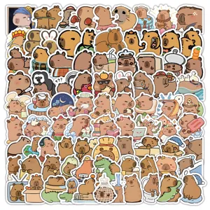 Cute Capybara Waterproof Stickers Cartoon Animal Decals For Water Bottle Laptop