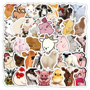 Cute Farm Animals Stickers Waterproof PVC Cartoon Decals For Kids Gift DIY Scrapbooking Diary Journal Planner Art Craft