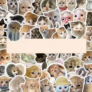 70pcs cute kitten stickers set waterproof aesthetic cat decals for phone laptop water bottle