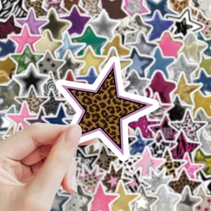 110 Stk Y2K Stern Aufkleber Leopard Muster Asthetisch DIY Wasserdichte Vinyl Abziehbilder