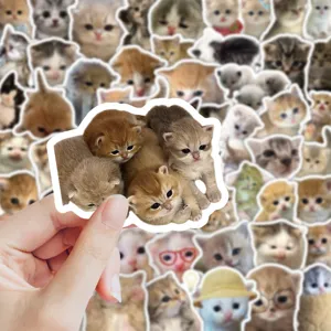 Cute kitten sticker detail showing various lovely cat expressions for decoration.