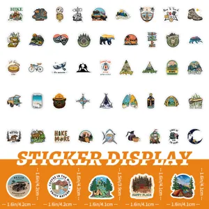 Waterproof outdoor travel camping stickers aesthetic vinyl decals for laptop luggage water bottles