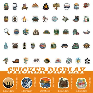 Outdoor travel camping waterproof stickers creative decorative stationery journal decal pack 100pcs