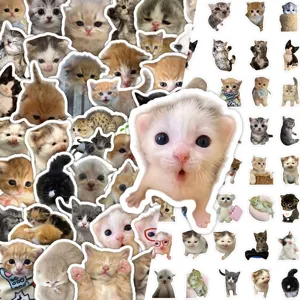 Cute cat stickers cute kitten meme sticker pack for diary and phone case decoration
