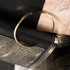 Gold stainless steel open cuff bracelet for men minimalist style fashion jewelry