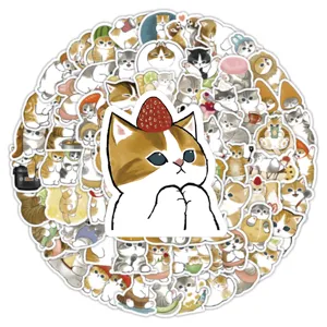 Cartoon Cute Cat Waterproof Vinyl Stickers Decals For Water Bottle Laptop Luggage Skateboard Guitar DIY Decoration
