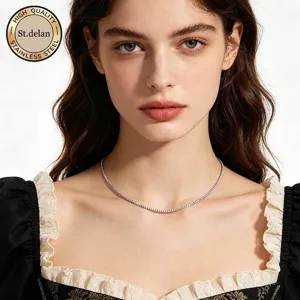 Minimalist Stainless Steel Box Chain Necklace For Women Men PVD Gold Silver Plated Basic Layering Jewelry Accessories