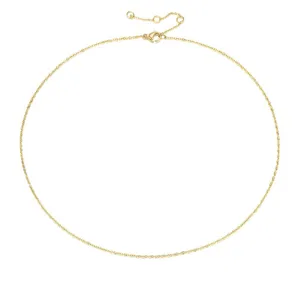 Minimalist stainless steel gold thin chain necklace with adjustable lobster clasp