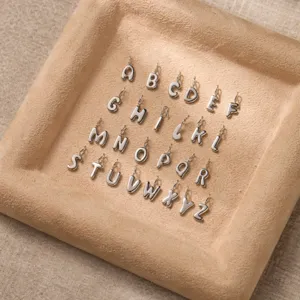 Set di 26 ciondoli a bolla con lettere dell'alfabeto A-Z in acciaio inox per gioielli DIY