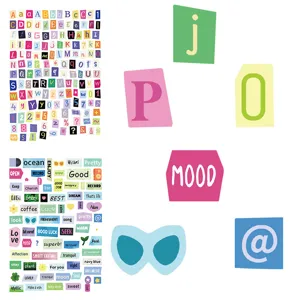 Pegatinas Letras Numeros Símbolos Diario Scrapbook Decoración DIY Manualidades 8 Hojas