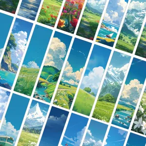 Ghibli Anime Stil Landschaft Lesezeichen Set, heilsame ästhetische Buch Lesezeichen für Leser.
