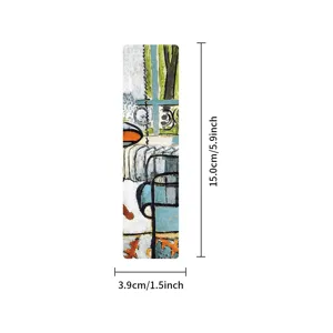 Matisse style art paper bookmark vintage aesthetic reading page marker with dimensions