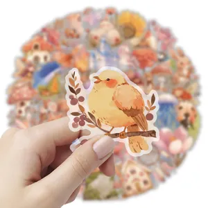 Leuke cartoon PET stickerpakket met mooi aquarel vogel ontwerp, perfect voor telefoons.