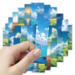 Anime Landschaft Lesezeichen Set, schöner Himmel Wolken Design, 24 Stück zum Lesen.