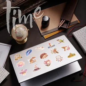 Schattige esthetische PET-stickers voor laptop, notebook en hoesje. Aquarel kunst.