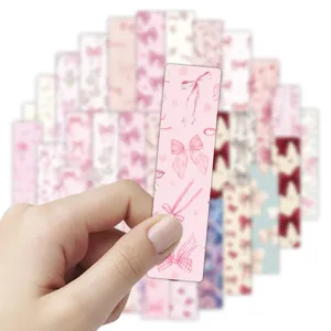 24 pieces pink bow bookmarks set, coquette ballet style aesthetic reading markers for students.