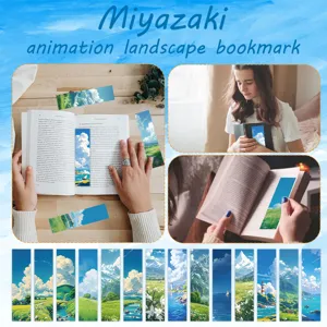 24er Set Miyazaki Anime Landschaft Lesezeichen, heilsame blaue Himmel Papier Lesezeichen.