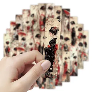 Vintage Geisha Lesezeichen Set, kunstvolle Buchmarken für Bücher, dekorative Papierkarten.