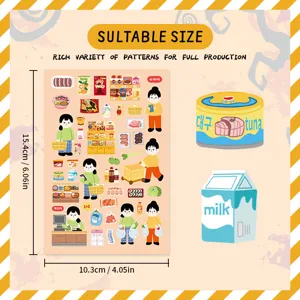Cute daily life stationery sticker sheet for journaling, scrapbooking, and DIY craft projects.