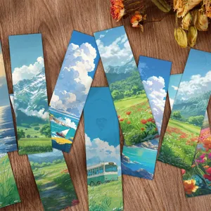 Dekoratives Papier Lesezeichen Set Süße Anime Landschaft Buch Marker Für Lesen Büro Und Schule