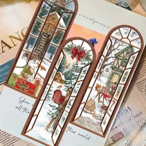 Christmas bookmarks vintage winter scene holiday reading page markers set 24 pieces