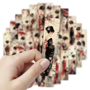 Vintage japanische Geisha Lesezeichen Set, Retro Kunst Buch Markierungen für das Lesen.