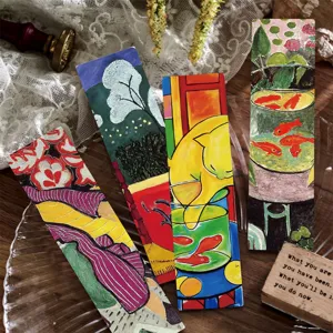 Matisse oil painting art bookmark detail, retro aesthetic book marker, creative paper reading card.