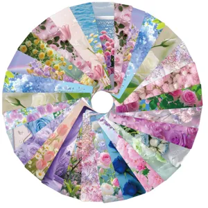Juego de marcapáginas florales realistas con paisajes relajantes ideales para amantes de libros.