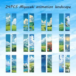 24 Stk Miyazaki Animation Landschaft Lesezeichen, heilender Himmel kreatives Geschenk Buch.