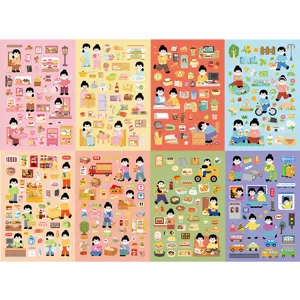 8 sheets daily life healing journaling stickers cute planner diary diy scrapbooking craft