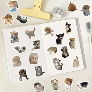 Cute kitten stickers aesthetic cat decals for journal scrapbooking phone case water bottle decor