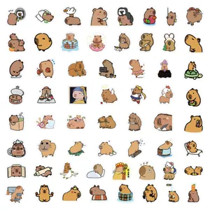 120pcs Cute Capybara Stickers Waterproof Cartoon Animal Decals for Water Bottles Laptop