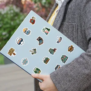 Outdoor travel waterproof stickers pack creative decorative laptop and journal decals set