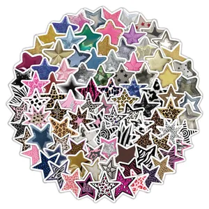 110 Stk Y2K Stern Aufkleber ästhetisch süß Leo Zebra Glitzer Metallisch Sticker Set für Tagebuch