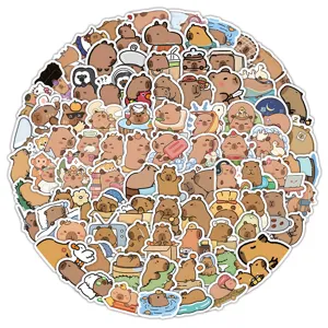 120pcs cute capybara stickers animal waterproof decals for luggage laptop scrapbooking