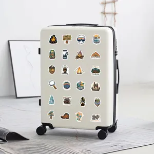 Waterproof outdoor travel stickers set, creative hiking and camping waterproof decals for notebooks.
