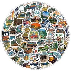 100 pcs outdoor travel stickers waterproof vinyl decals for laptop scrapbooking pack
