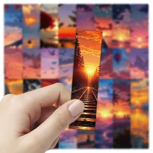 Marcapáginas de papel atardecer romántico papelería estética regalo para estudiantes detalle