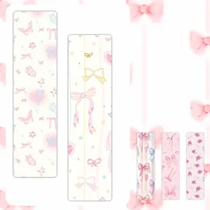 Coquette pink bow bookmark set, 3.9x15cm cardstock reading marker for students gifts.