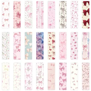 24pcs Coquette pink bow bookmarks cute ballet aesthetic reading marker student gift