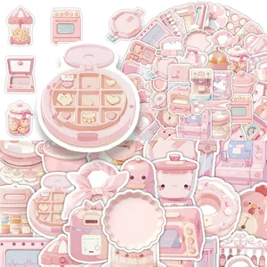 Leuke roze esthetische stickerpakket, Koreaanse stijl waterdichte decorative stickers.