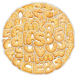 Cookie alphabet number stickers DIY journaling decorative materials creative cute stationery