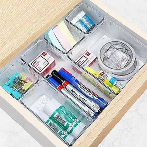 Klarer transparenter Kunststoff Schreibtisch Schubladen Organizer Set fur Zuhause