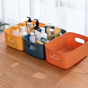 Kunststoff Desktop Aufbewahrungsbox Multifunktionaler Organizer Korb Mit Hohlen Griffen Für Zuhause Büro Küche