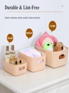 Praktischer Plastik Desktop Aufbewahrungskorb Organizer fuer Kosmetik und Artikel.