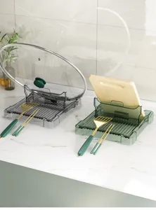Support de couvercle de casserole pliable multifonctionnel pour spatules et cuillères